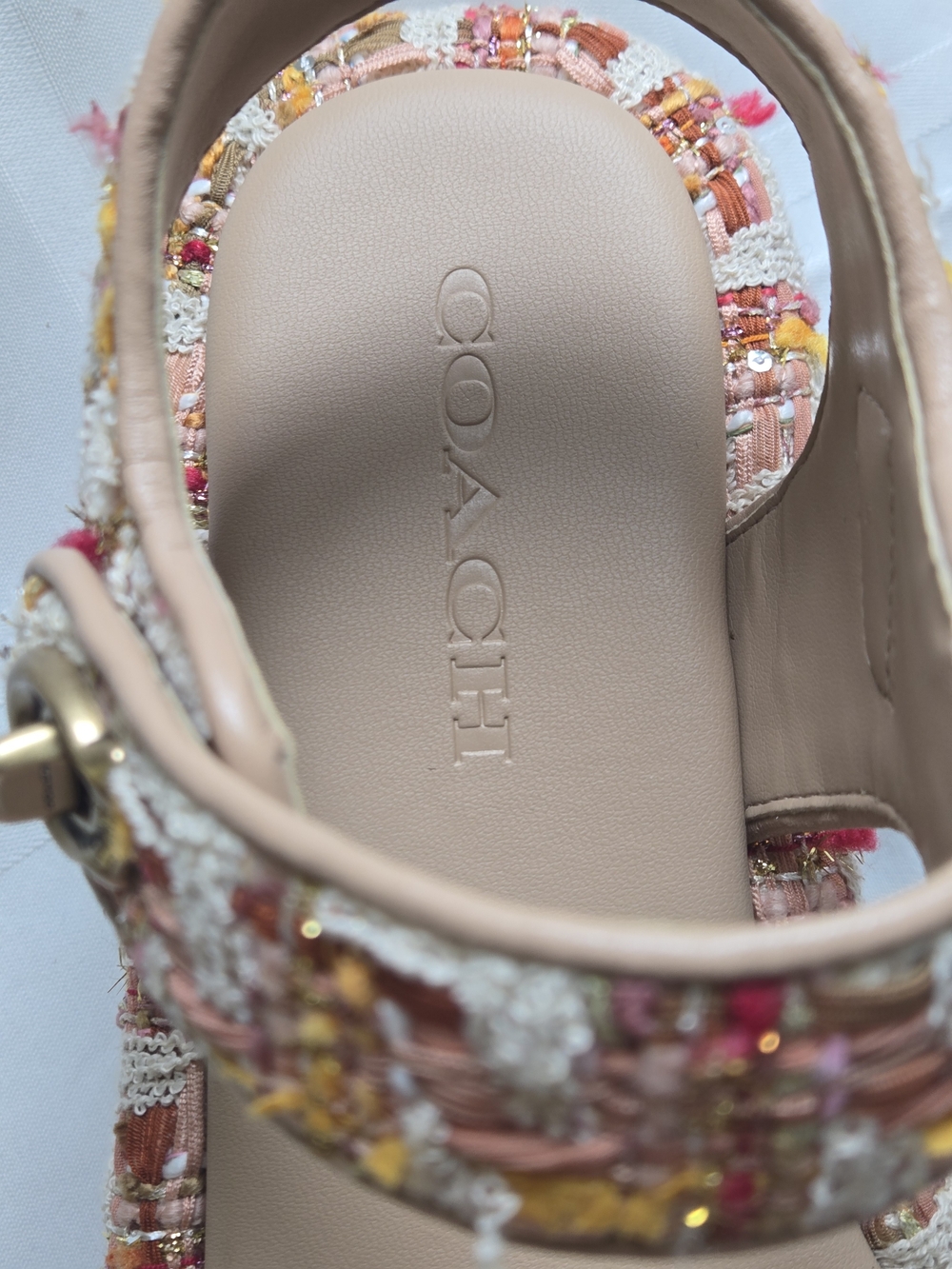 Coach Multicolor Tweed Platform Sandals - Picture 2 of 12